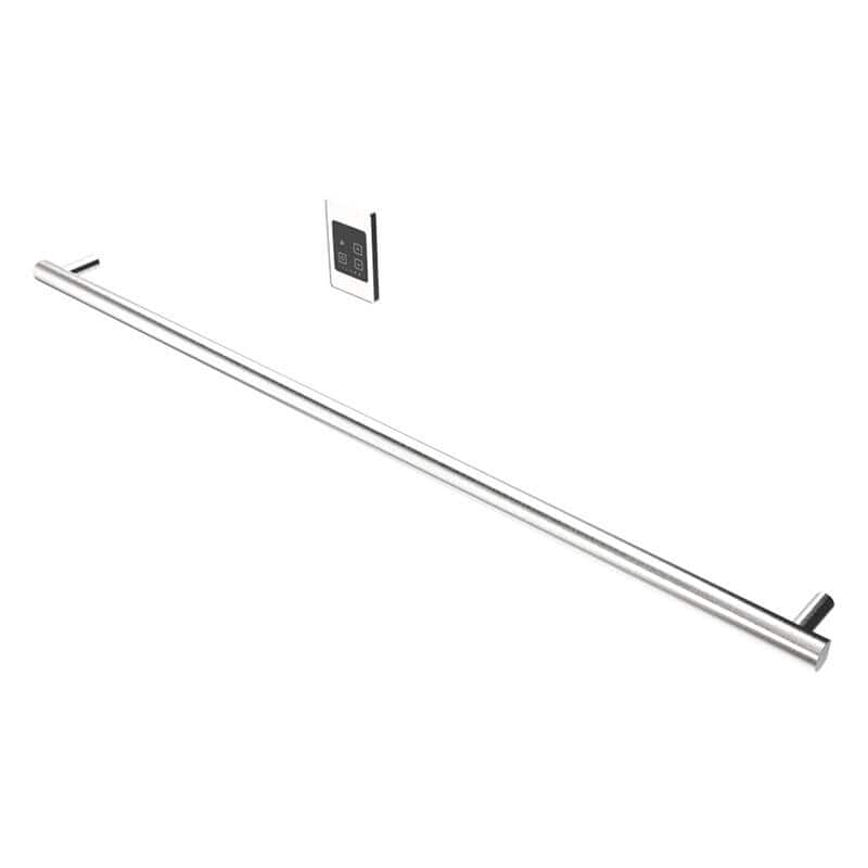 Amba Modello I Round 59 Hardwired Single Bar Brushed Stainless Horizontal Side View