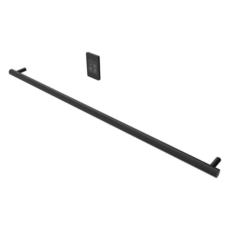 Amba Modello I Round 59 Hardwired Single Bar Matte Black Horizontal Side View