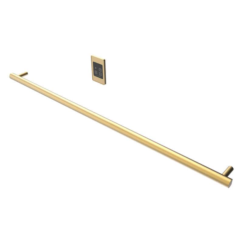 Amba Modello I Round 59 Hardwired Single Bar Satin Brass Horizontal Side View