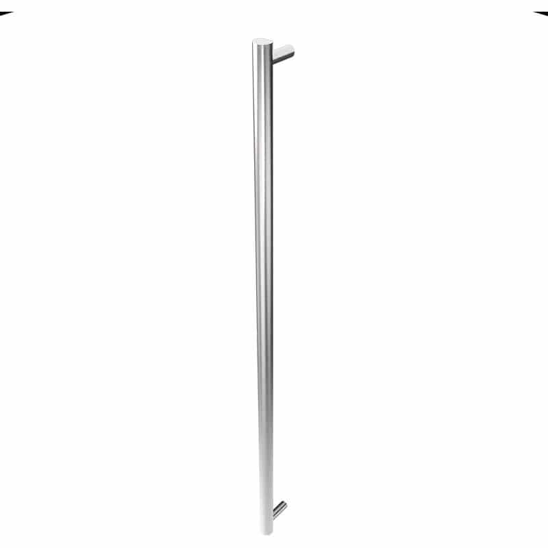 Amba Modello I Round 59 Inch Hardwired Single Bar Brushed Stainless Vertical Side View
