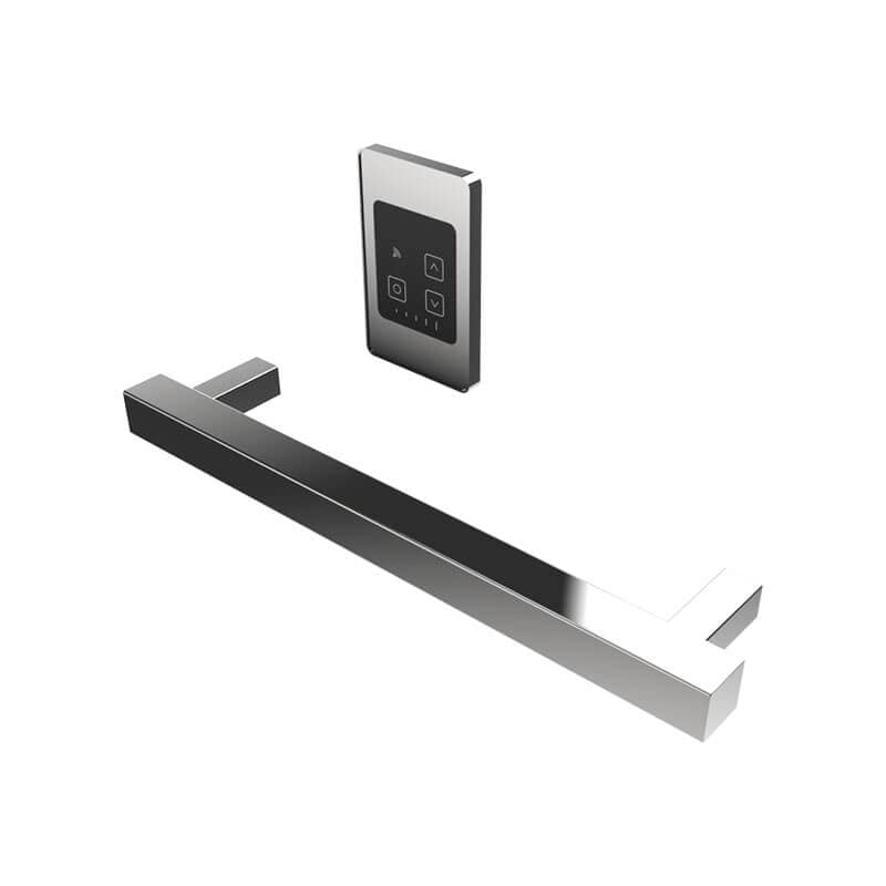 Amba Modello I Square 20 Hardwired Single Bar Polished Stainless Horizontal Side View