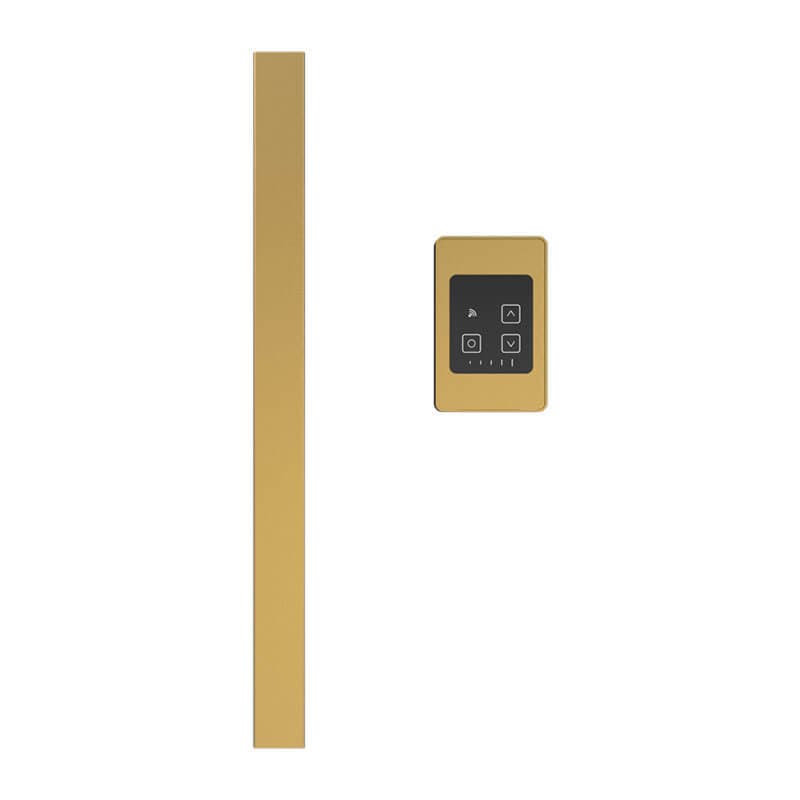 Amba Modello I Square 20 Hardwired Single Bar Satin Brass Vertical Front View