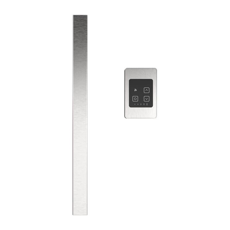 Amba Modello I Square 20 Inch Hardwired Single Bar Brushed Stainless Vertical Front View