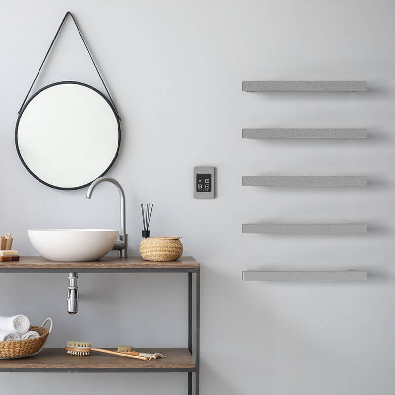 Amba Modello I Square 20 Inch Hardwired Single Bar Polished Stainless Side View