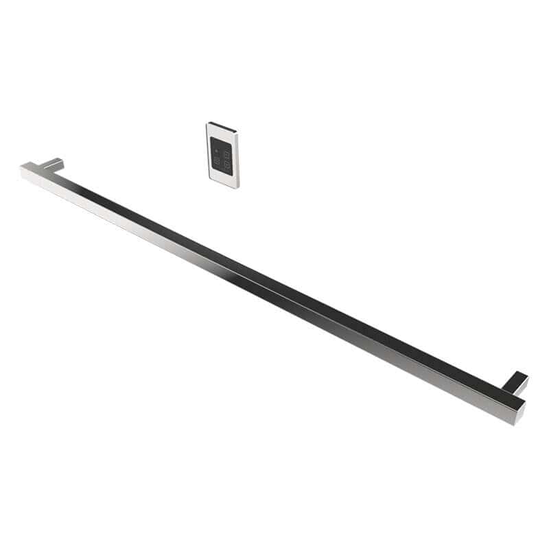 Amba Modello I Square 59 Hardwired Single Bar Polished Stainless Horizontal Side View