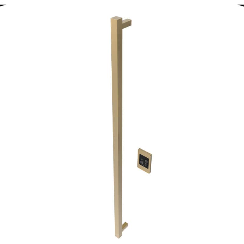 Amba Modello I Square 59 Hardwired Single Bar Satin Brass Vertical Side View