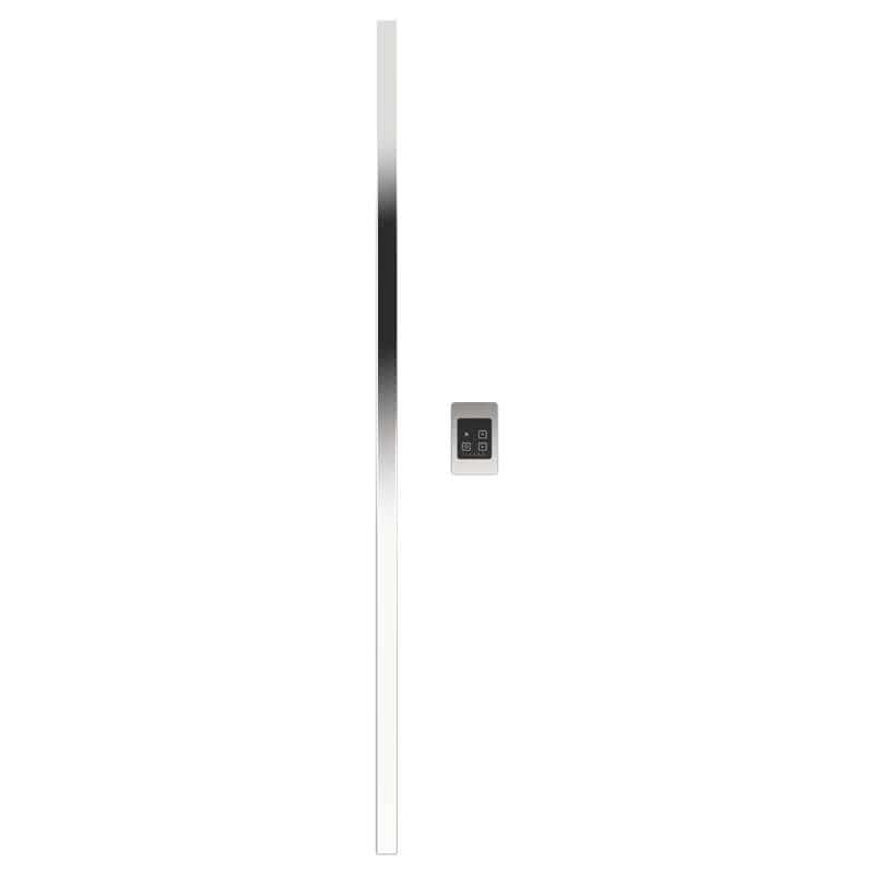 Amba Modello I Square 59 Inch Hardwired Single Bar Polished Stainless Vertical Front View