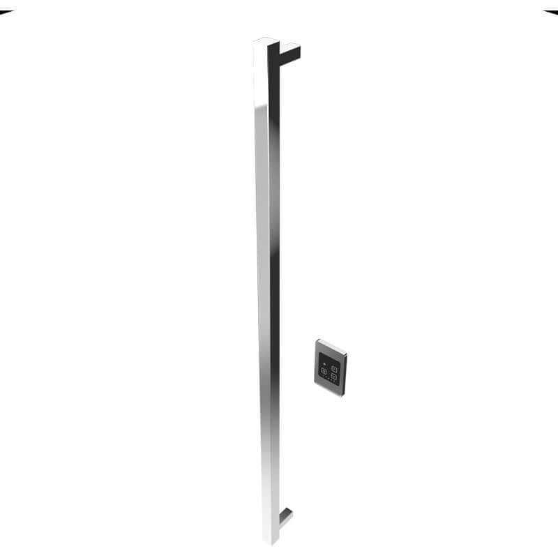 Amba Modello I Square 59 Inch Hardwired Single Bar Polished Stainless Vertical Side View
