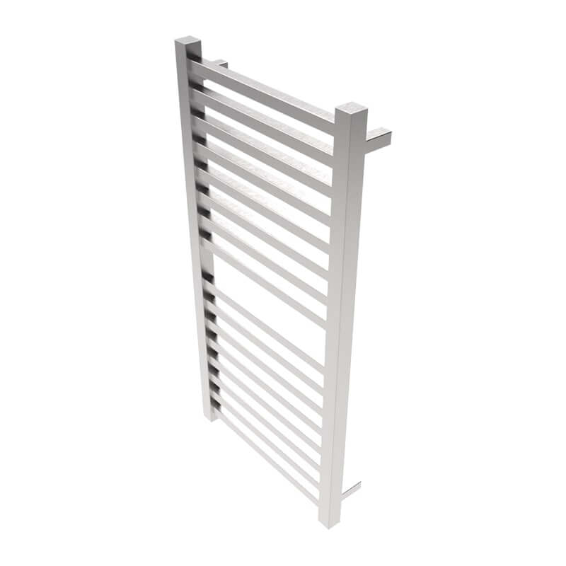 Amba Quadro Q2142.2 16 Bar Hardwired Towel Warmer in Brushed Stainless Corner View