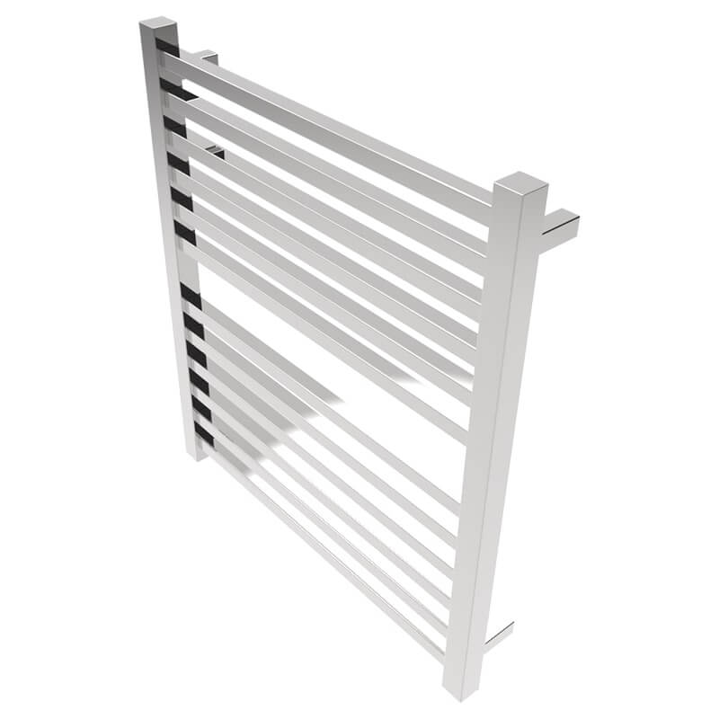 Amba Quadro Q2932.2 12 Bar Hardwired Towel Warmer in Polished Stainless Corner View