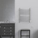 Amba Radiant Hardwired Curved 10 Bar Towel Warmer Brushed Stainless Dual Gang Plate Front View Application