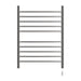 Amba Radiant Hardwired Curved 10 Bar Towel Warmer Brushed Stainless Plug in Front View