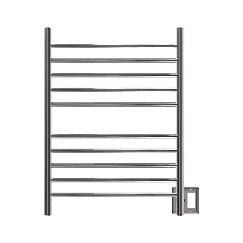 Amba Radiant Hardwired Curved Polished Stainless Dual Gang Plate Front View