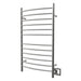 Amba Radiant Large Hardwired Curved 12 Bar Towel Warmer Brushed Stainless Dual Gang Plate Side View