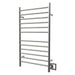 Amba Radiant Large Straight 12 Bar Towel Warmer Brushed Stainless Double Gang Plate Corner View