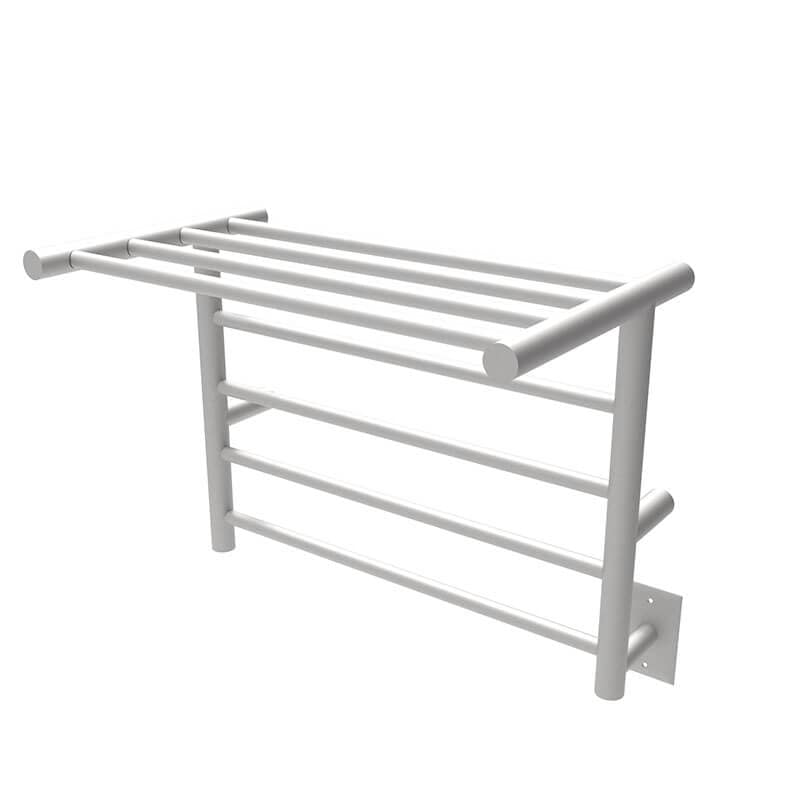 Amba Radiant Shelf 8 Bar Towel Warmer Brushed Stainless Side View