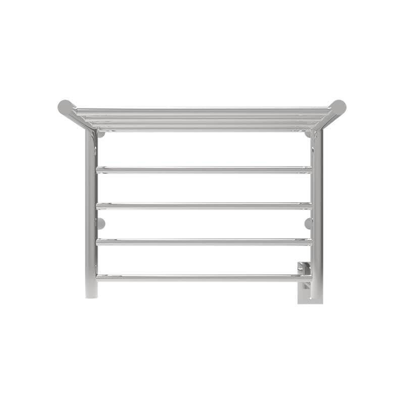Amba Radiant Shelf 8 Bar Towel Warmer Polished Stainless Front View