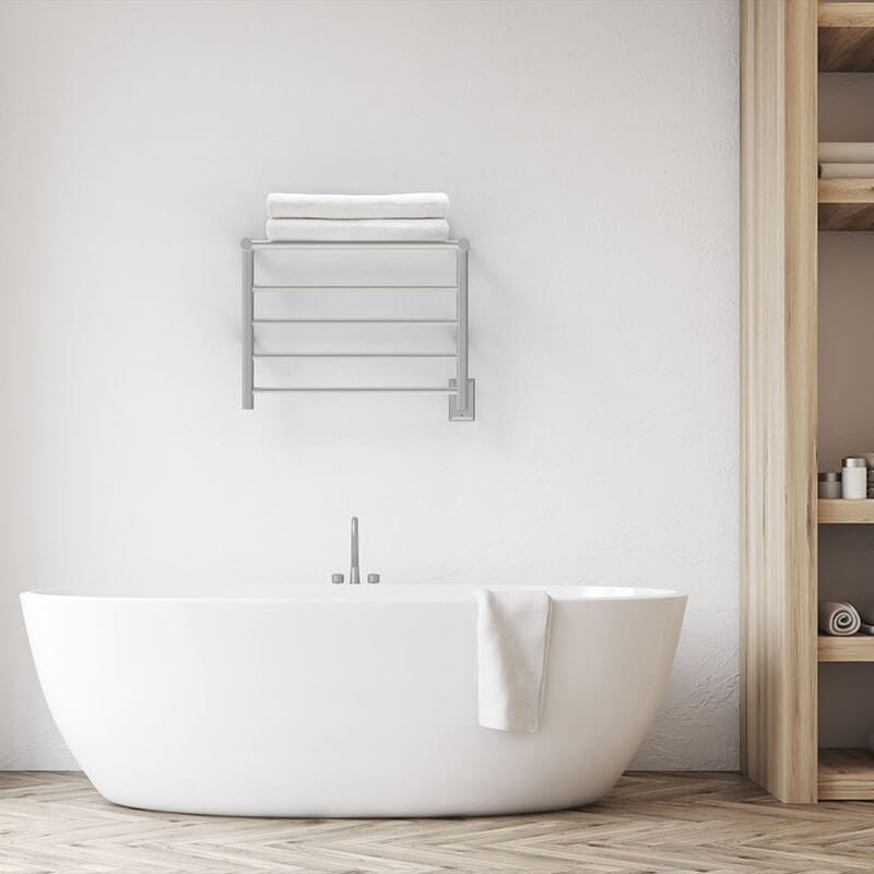 Amba Radiant Shelf Brushed Stainless Front View Application