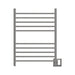 Amba Radiant Square 10 Bar Towel Warmer Brushed Stainless Dual Gang Plate Front View