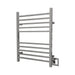 Amba Radiant Square Towel Warmer Polished Stainless Dual Gang Plate Side View
