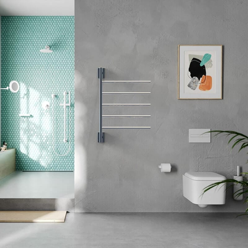 Amba SB5 Swivel Bar in Polished Stainless Betweeen Shower and Toilet