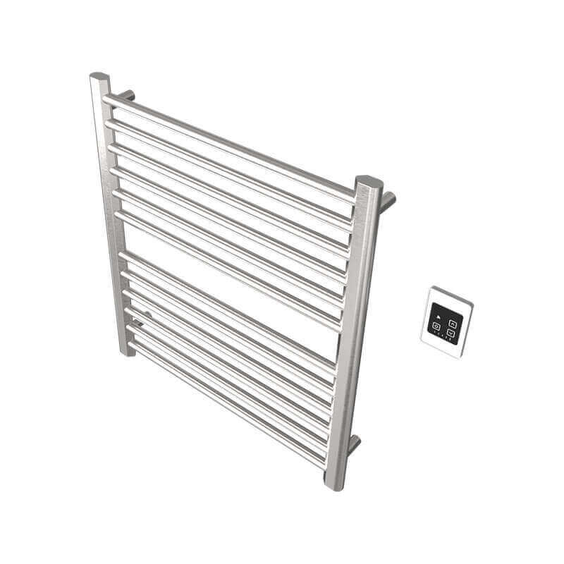 Amba Sirio s2932.2 12 Bar Hardwired Towel Warmer Brushed Stainless Corner View