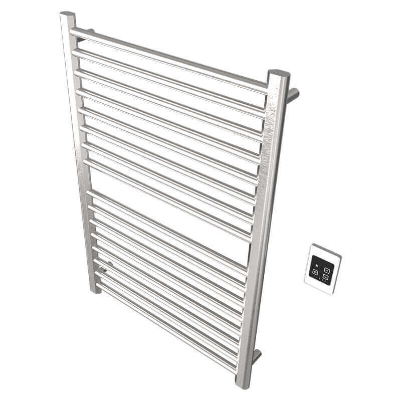 Amba Sirio s2942.2 16 Bar Hardwired Towel Warmer Brushed Stainless Corner View