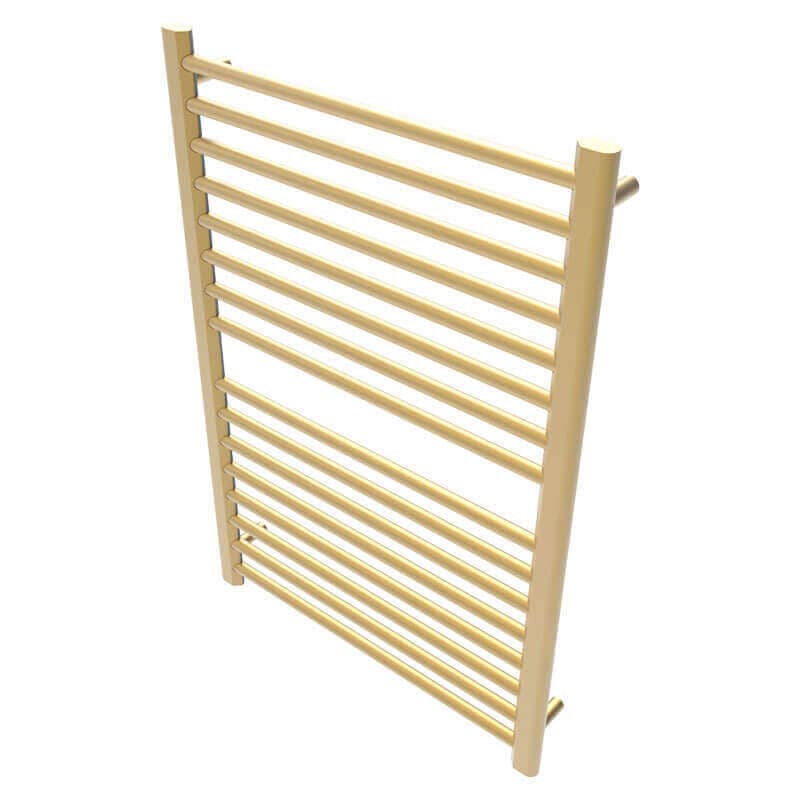 Amba Sirio s2942.2 16 Bar Hardwired Towel Warmer Satin Brass Corner View