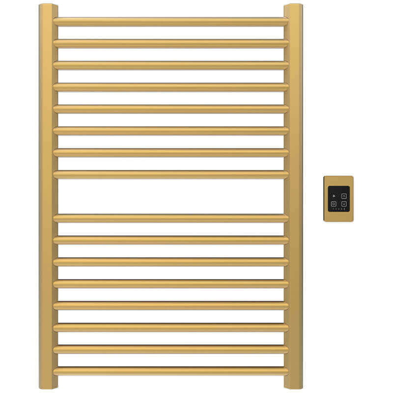 Amba Sirio s2942.2 16 Bar Hardwired Towel Warmer Satin Brass Front View