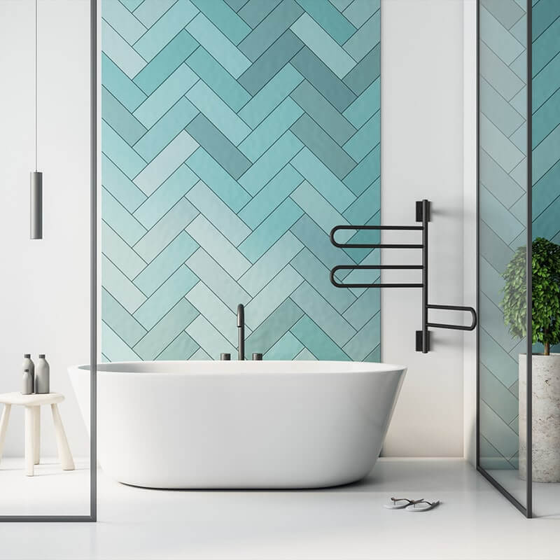 Amba SL3 Swivel Loop in Matte Black Mounted on a Bathroom