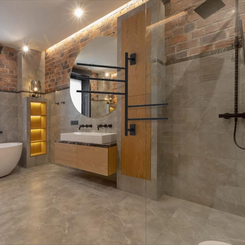 Amba Swivel Bar SB5 in Matte Black Side View Lifestyle