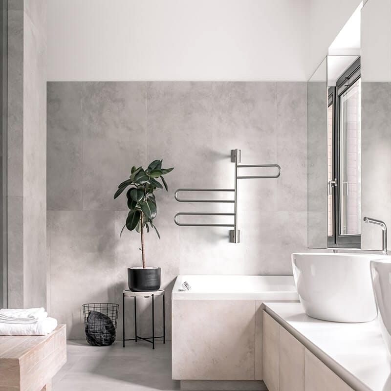 Amba Swivel Loop SL3 in Brushed Stainless Beside Window