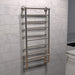 Amba Traditional Model T-2040 8 Bar Hardwired Towel Warmer Brushed Nickel Corner View Bathroom Set Up