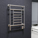 Amba Traditional Model T-2536 8 Bar Hardwired Towel Warmer Brushed Nickel Corner View Bathroom Set Up