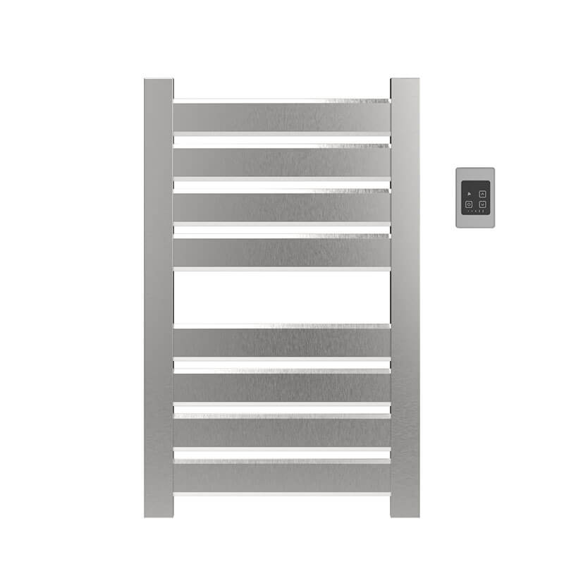 Amba Vega v2337.2 8 Panel Hardwired Towel Warmer Brushed Stainless Front View