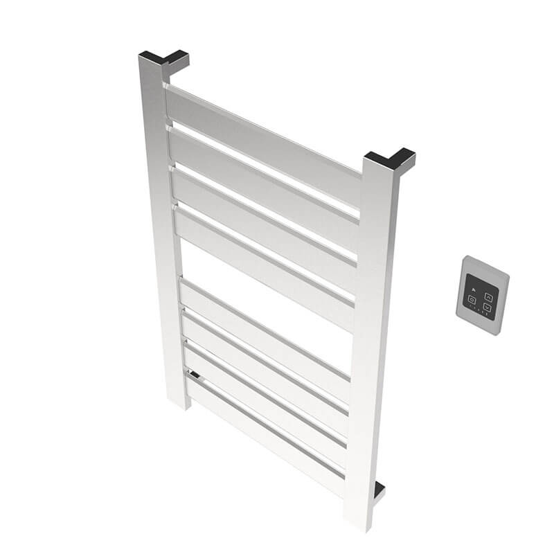Amba Vega v2337.2 8 Panel Hardwired Towel Warmer Brushed Stainless Side View