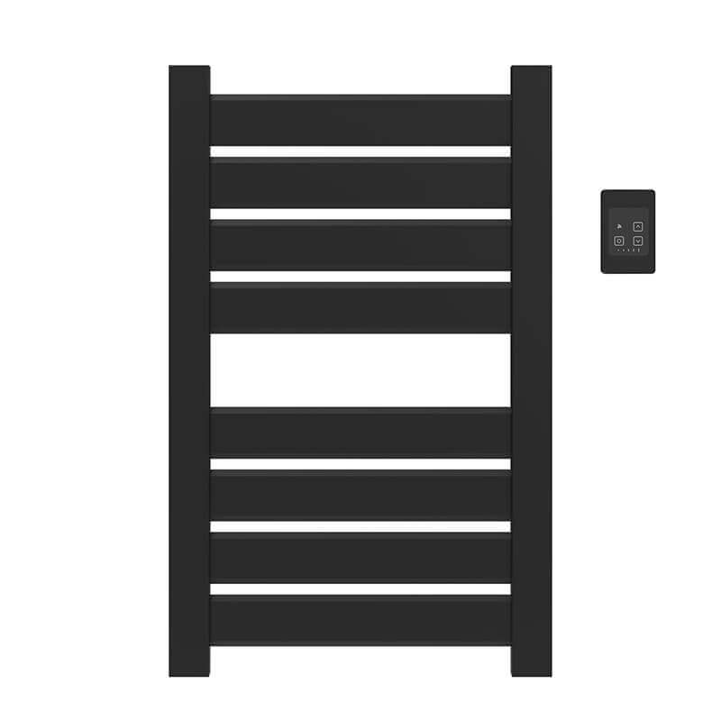 Amba Vega v2337.2 8 Panel Hardwired Towel Warmer Matte Black Front View