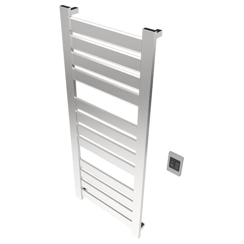 Amba Vega v2356.2 12 Panel Hardwired Towel Warmer Brushed Stainless Corner View