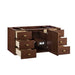 Amberly 48 Inch Single Vanity in Mid Century Walnut Corner View Open Drawers Without Stand