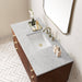 Amberly 48 Inch Single Vanity in Mid Century Walnut With Eternal Jasmine Pearl Top