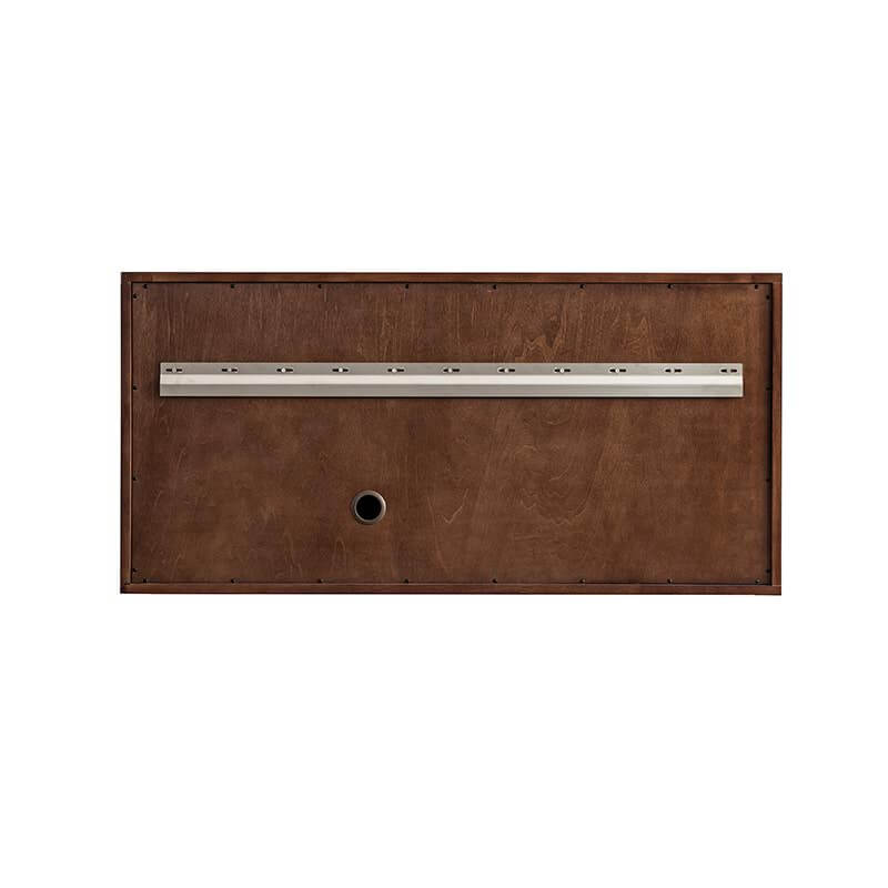 Amberly 48" Single Vanity in Mid Century Walnut Back View Without Legs