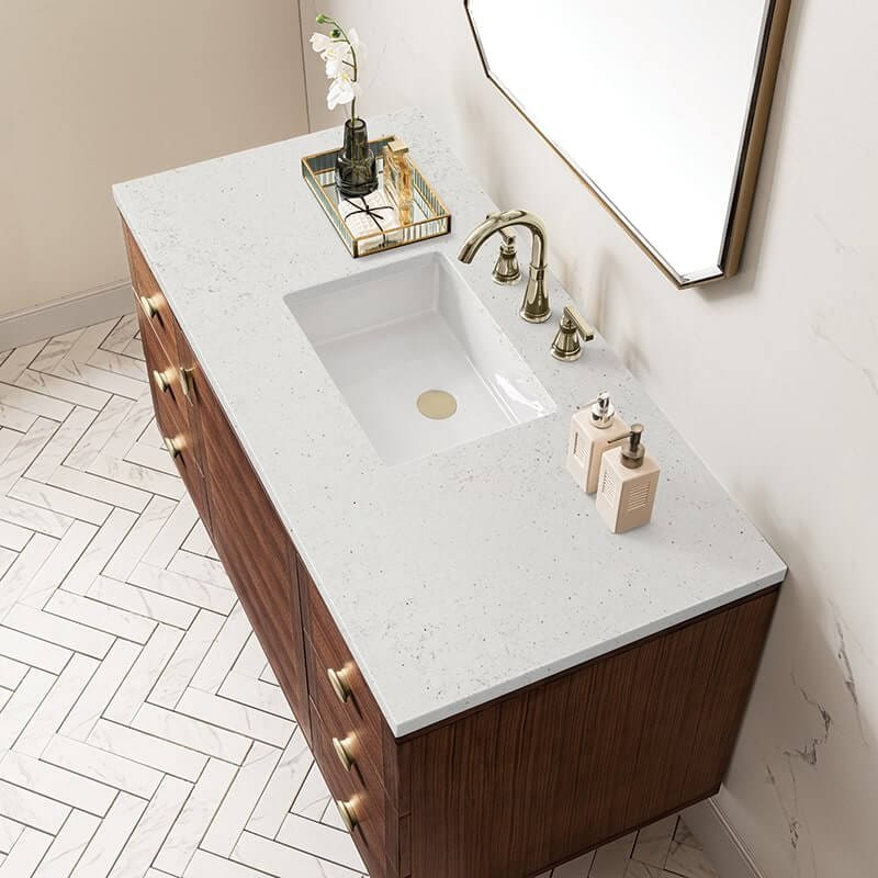 Amberly 48" Single Vanity in Mid Century Walnut With Lime Delight Top