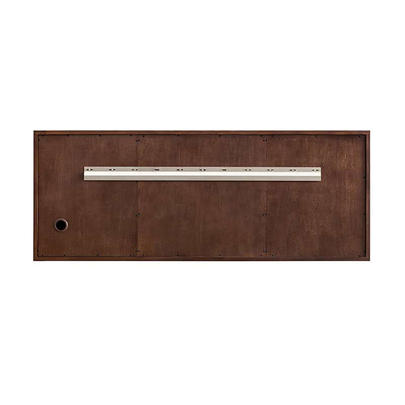 Amberly 60" Double Vanity in Mid Century Walnut Back View Without Legs