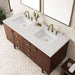 Amberly 60" Double Vanity in Mid Century Walnut With Lime Delight Top