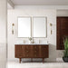 Amberly 60" Double Vanity in Mid Century Walnut With Single Hole Faucet White Zeus Top Backsplash