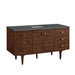Amberly 60 Inch Single Vanity in Mid Century Walnut With Parisien Bleu Top