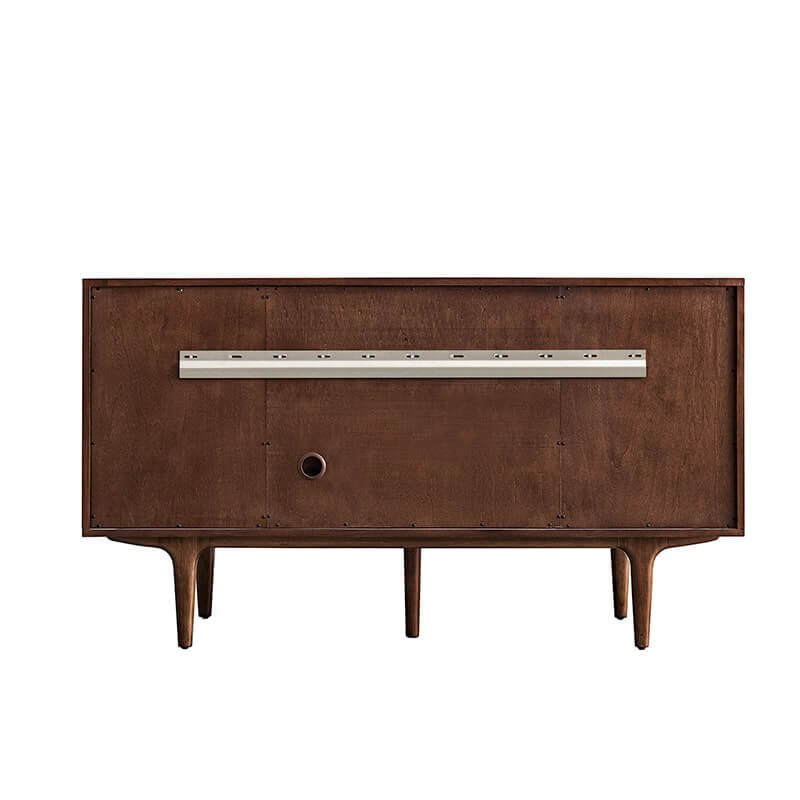 Amberly 60" Single Vanity in Mid Century Walnut Back View With Stand