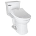 american standard advanced clean 1.0 electric spalet bidet seat front side view facing right with toilet