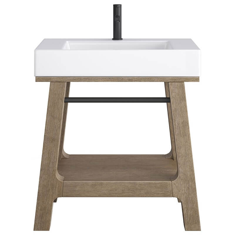 Auburn 31.5" Single Vanity Weathered Timber Front View in White Background