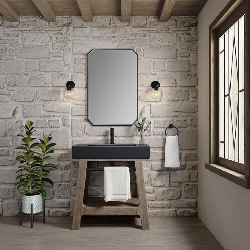 Auburn 31.5" Single Vanity Weathered Timber Front View